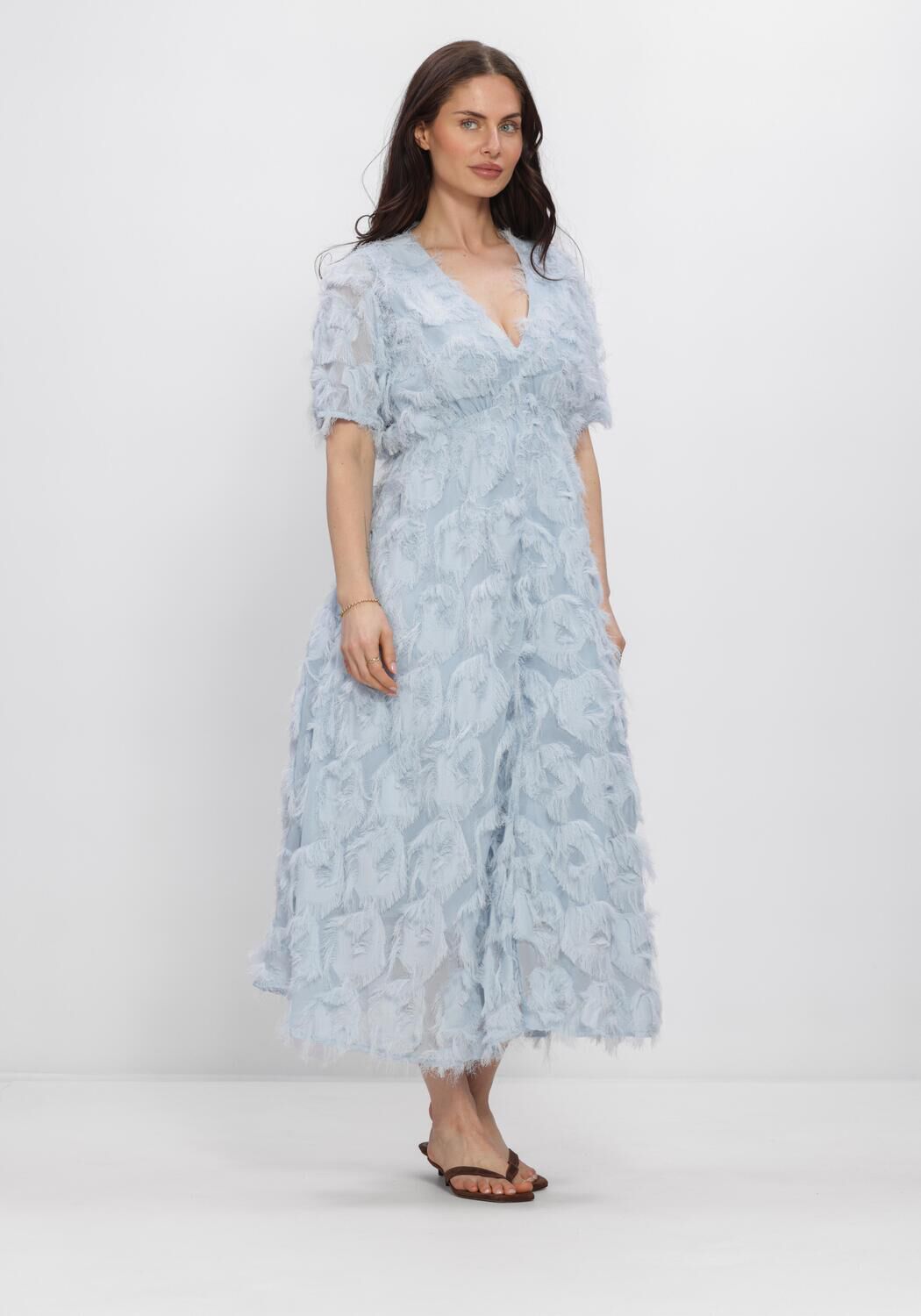 Blauwe Y.A.S. Jurken YASPAZYLLA 2/4 MIDI DRESS S. - large