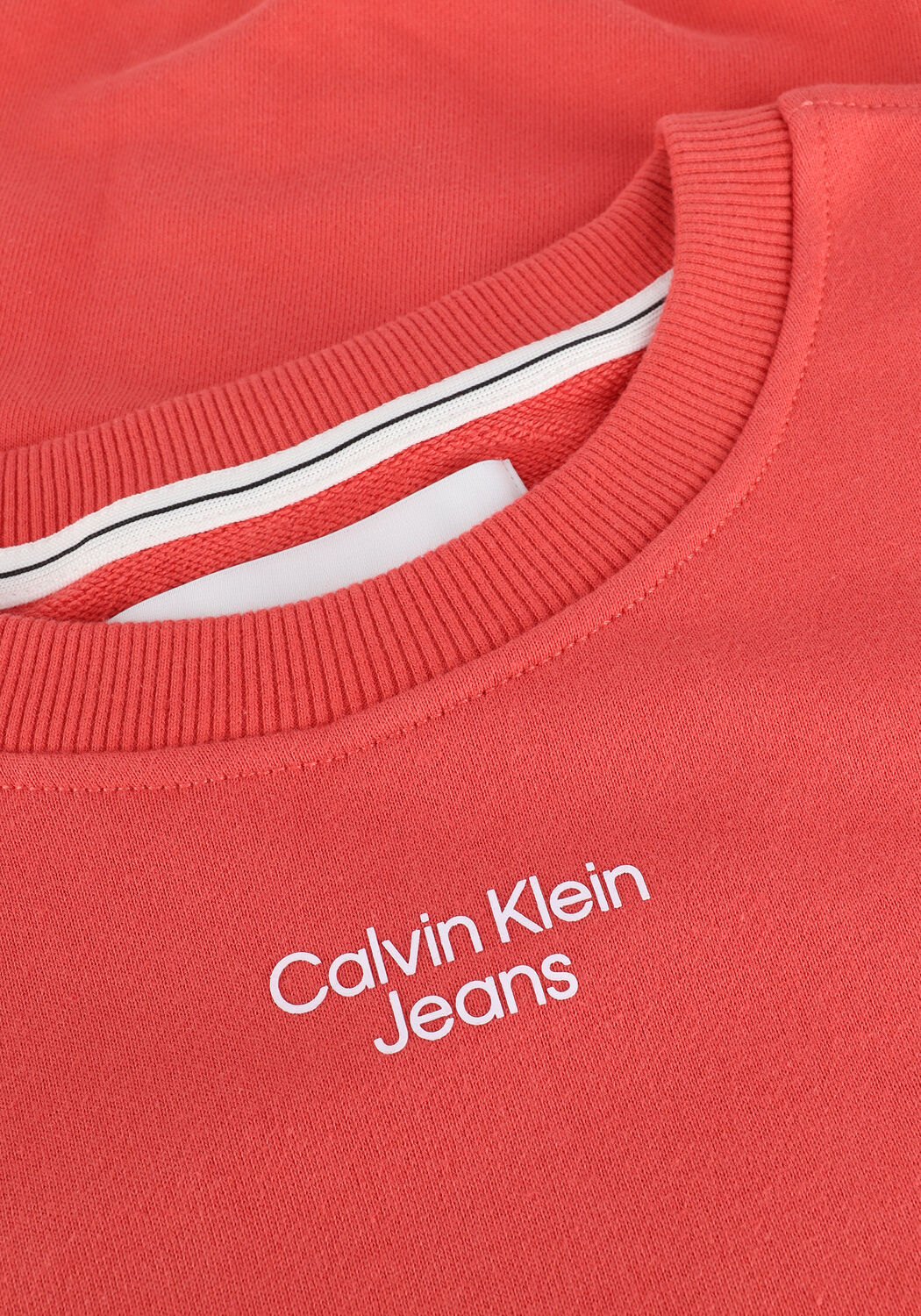 Oranje CALVIN KLEIN Sweater STACKED LOGO CREW NECK - large