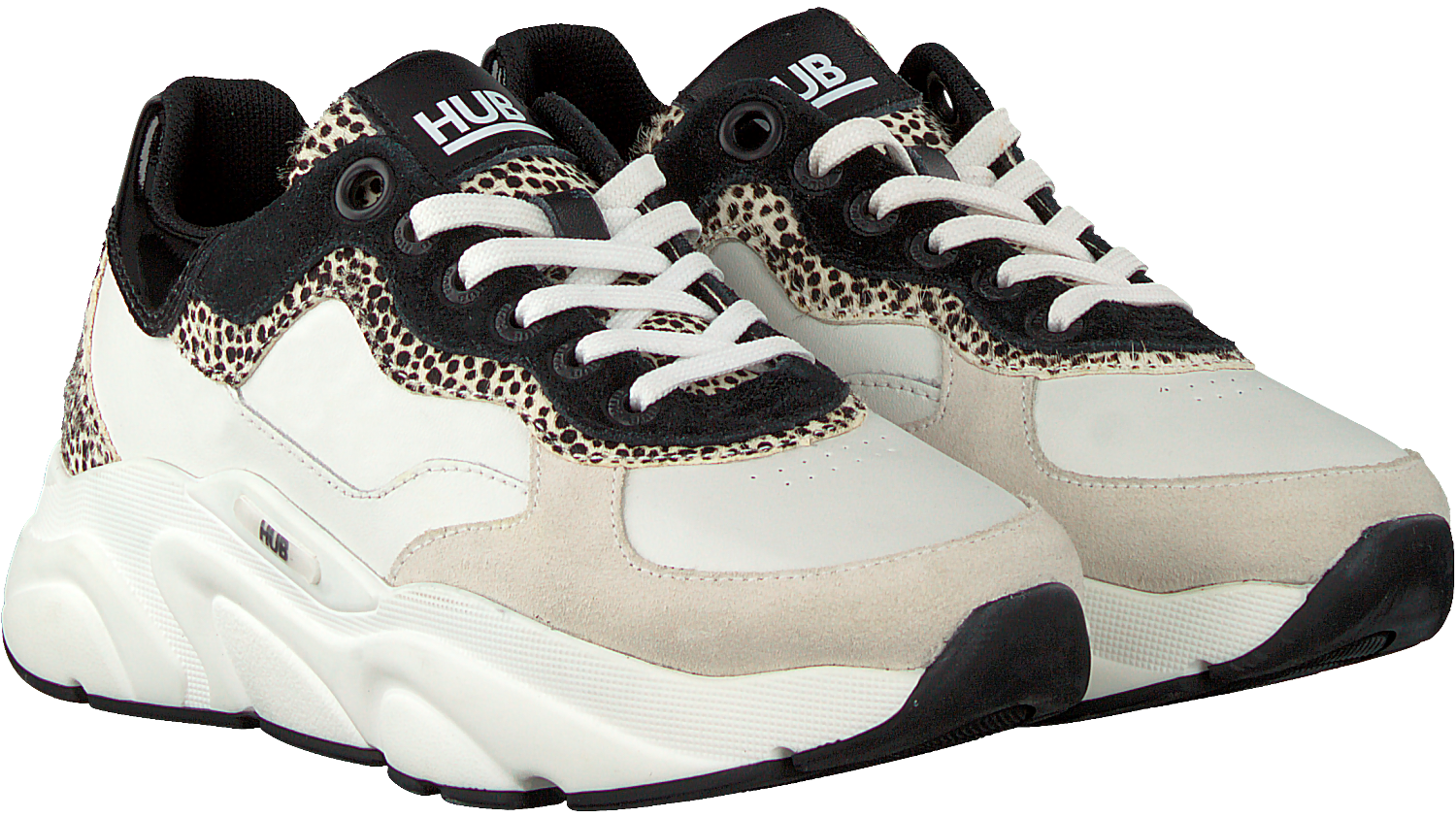 Hub Dames Hoge sneakers Baseline-w Mid Wit - Schoenen.nl