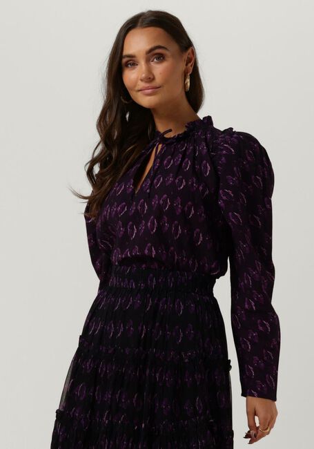 Paarse NOTRE-V  BLOUSE PRINT NV-ARAH - large