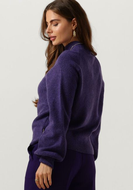 JANSEN AMSTERDAM Pull K190 KNIT TURTLE NECK RAGLAN LONG SLEEVES en violet - large
