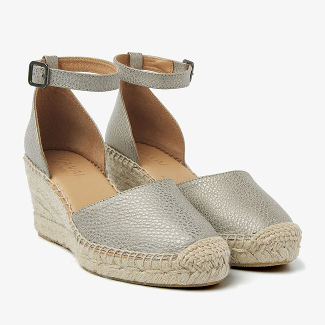 Grijze VIA VAI Sandalen FLORA BRAID - large