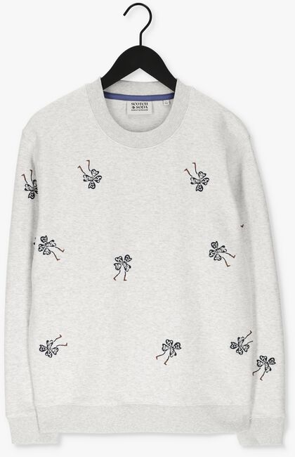SCOTCH & SODA Chandail EMBROIDERED CREW-NECK SWEATSHI Gris clair - large
