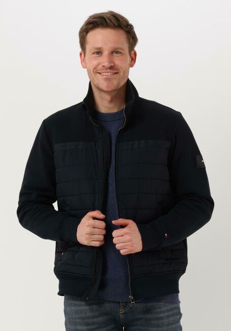 TOMMY HILFIGER Gilet MIX MEDIA TAPE ZIP THROUGH Bleu foncé - large