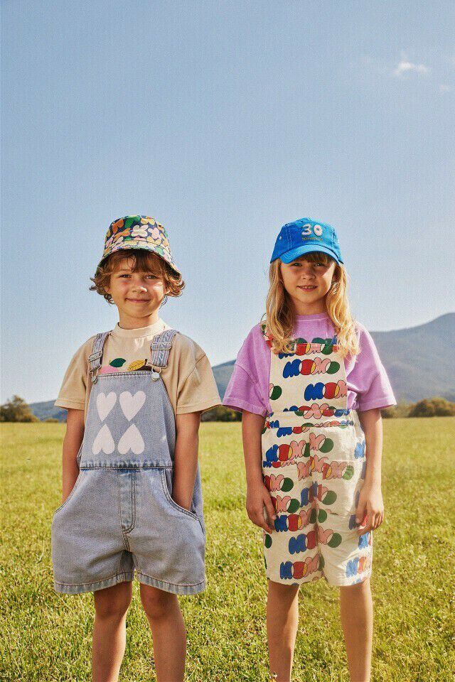 Jelly Mallow Combishorts HEART DENIM SHORT OVERALL en violet - large