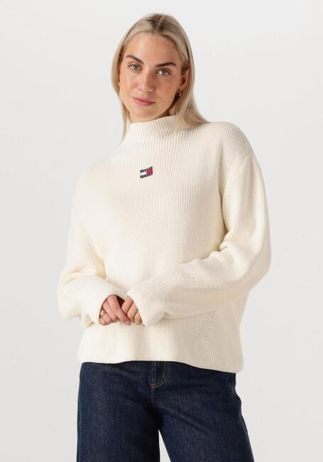 TOMMY JEANS Chandail TJW MOCKNECK BADGE SWEATER Blanc - large