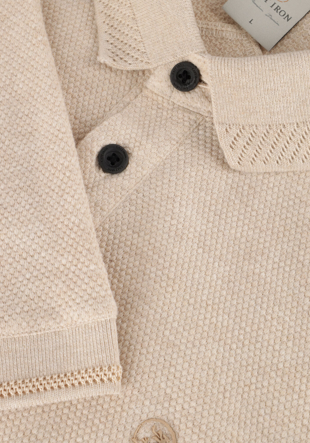 CAST IRON Polo SHORT SLEEVE POLO POPCORN JERSEY MELANGE Sable - large