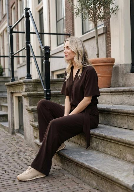 STUDIO ANNELOES Combinaison Maggie jumpsuit en marron - large