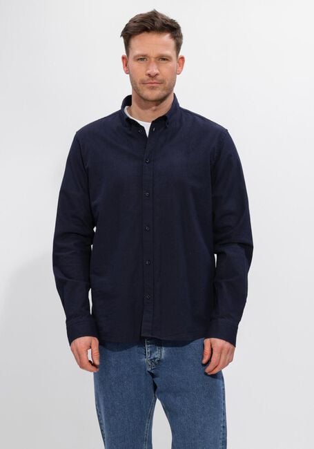 LES DEUX Chemise d&eacute;contract&eacute; KONRAD COTTON LINEN SHIRT Bleu fonc&eacute; - large