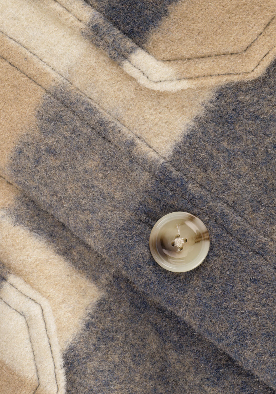 PROFUOMO Surchemise OVERSHIRT CHECK en beige - large