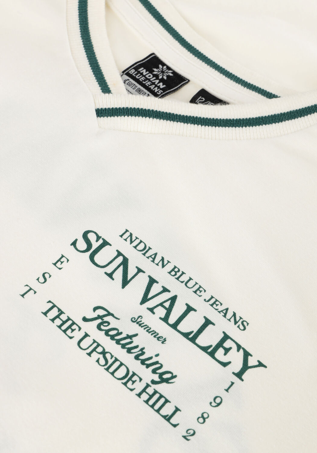 INDIAN BLUE JEANS T-shirt T-SHIRT V-NECK SUN VALLEY en blanc - large