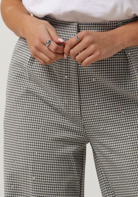 ALIX THE LABEL Pantalon LADIES WOVEN MINI CHECK PANTS en gris - large