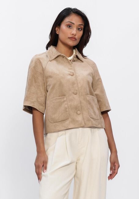 NEO NOIR Jack EDITTA FAUX SUEDE JACKET en camel - large