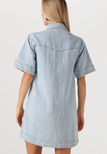 Lichtblauwe NEO NOIR Mini jurk SARAS DENIM EMB DRESS - large