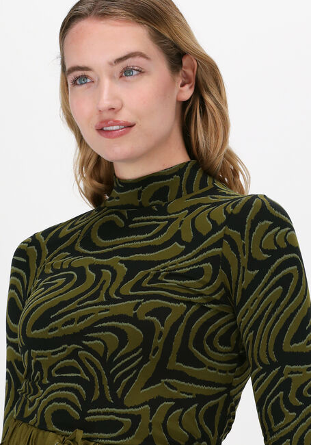SCOTCH & SODA T-shirt PRINTED LONG-SLEEVED HIGH NECK en vert - large