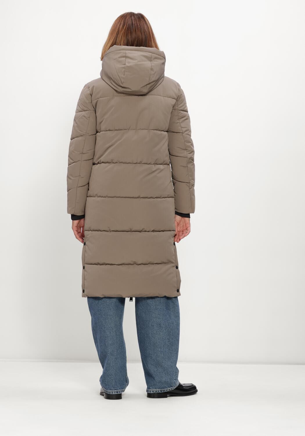 Taupe WITHBLACK Gewatteerde jas WBLGLORIAN LONG PUFFER COAT - large