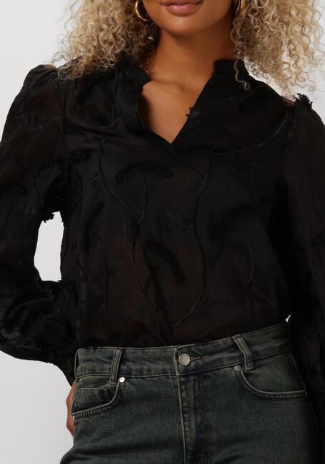 Zwarte MINUS  PIPER V-NECK BLOUSE - large