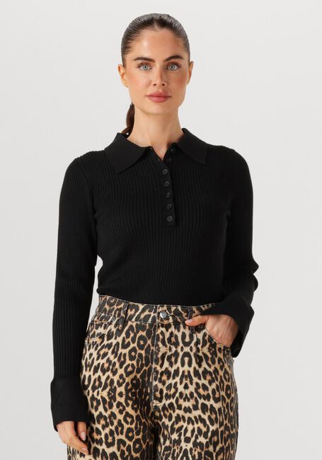 Zwarte CO'COUTURE Trui BONNY POLO LONG SLEEVE - large