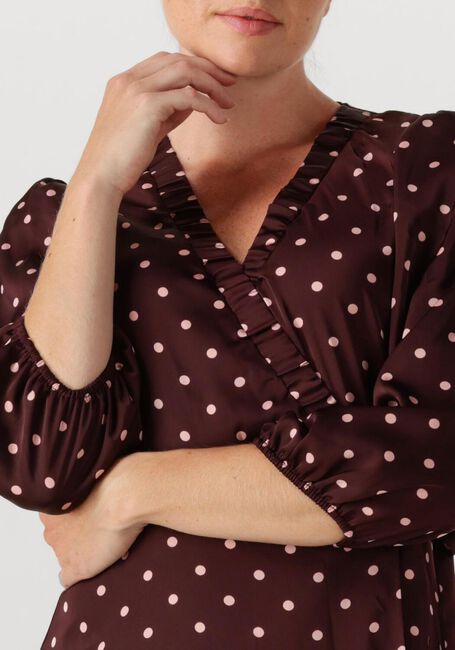 NEO NOIR Robe midi MALINGA DOT DRESS Bordeaux - large