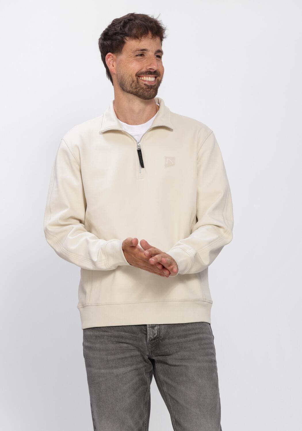 Creme CHASIN Trui RYDER ZIP-UP - large