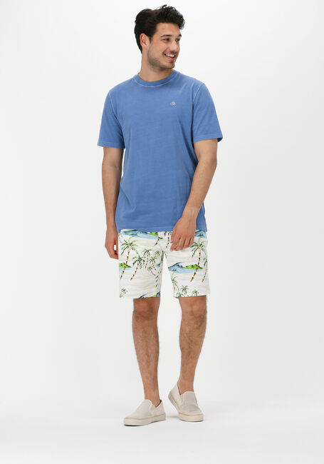 Lichtblauwe SCOTCH & SODA T-shirt GARMENT-DYED CREWNECK TEE WITH EMBROIDERY LOGO - large