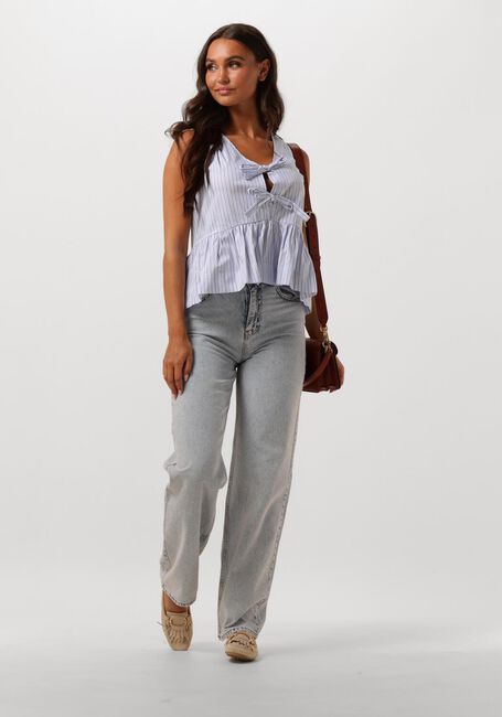 NEO NOIR Haut MANJA STRIPE TOP Bleu clair - large
