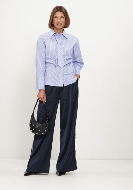 Blauwe HAUTE L'AMITI&Eacute;  EMMA TIE STRIPE SHIRT - large