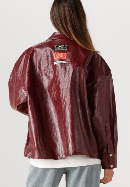 Bordeaux ALIX THE LABEL  FAUX LEATHER BLOUSE - large