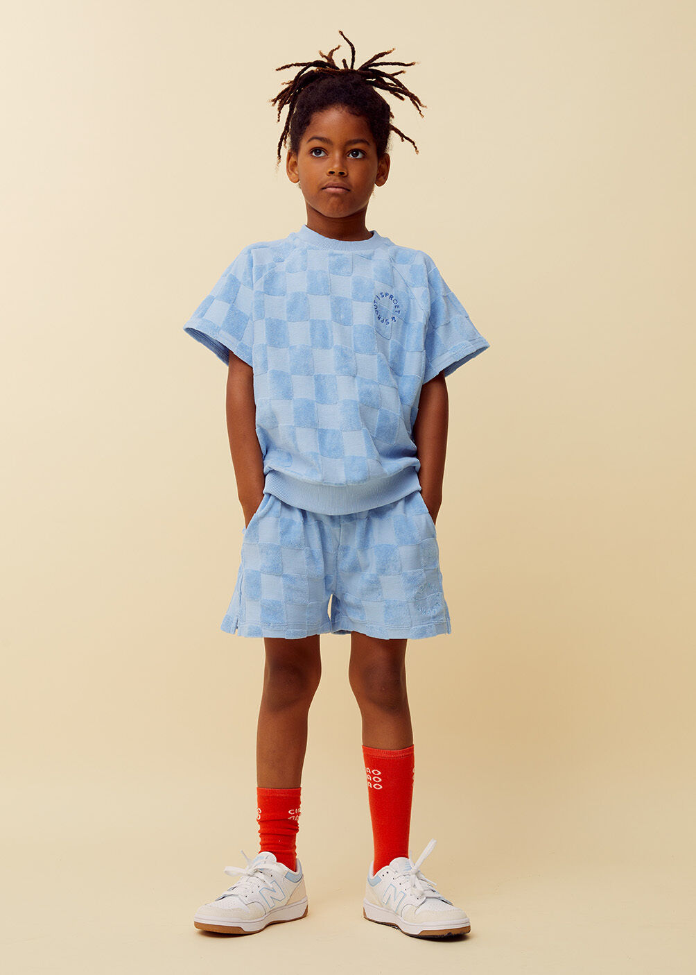 Lichtblauwe Sproet & Sprout Polo RAGLAN SWEATSHIRT TERRY - large