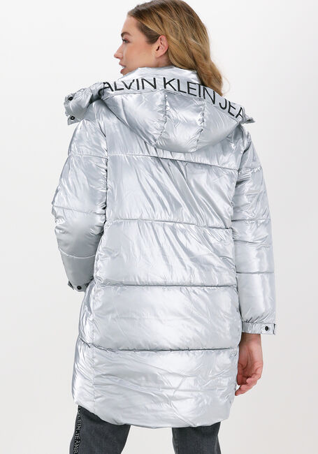 pijpleiding bubbel As Zilveren CALVIN KLEIN Gewatteerde jas COCOON OVERSIZED SILVER JACKET | Omoda