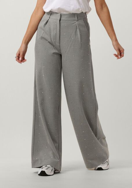 ALIX THE LABEL Pantalon LADIES WOVEN MINI CHECK PANTS en gris - large