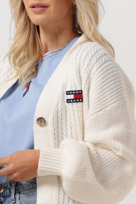 TOMMY JEANS Gilet TJW BADGE CARDIGAN en blanc - large