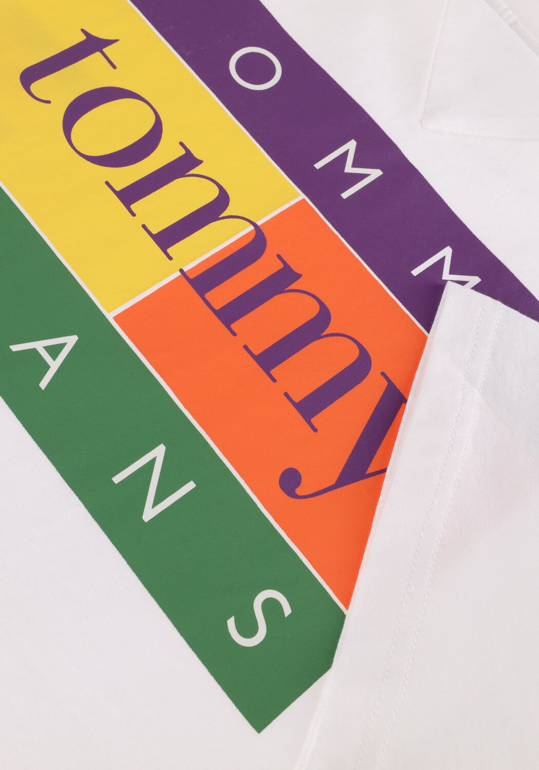 TOMMY JEANS T-shirt TJM REG SUMMER FLAG TEE Blanc - large