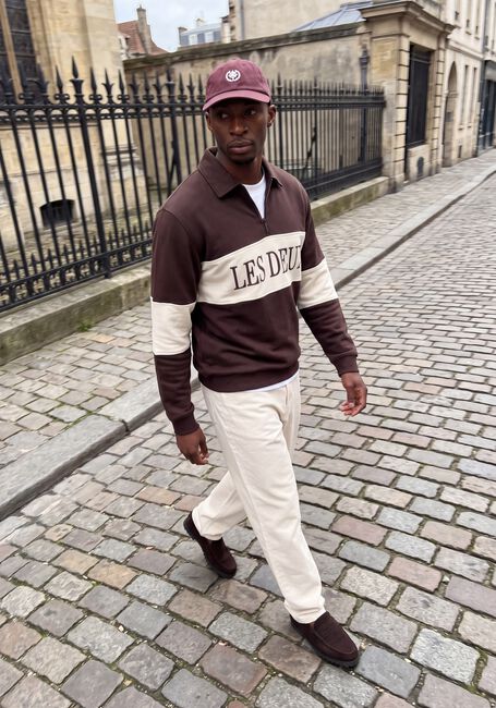 Bruine LES DEUX Sweater ZIPPER RUGBY SWEATSHIRT - large