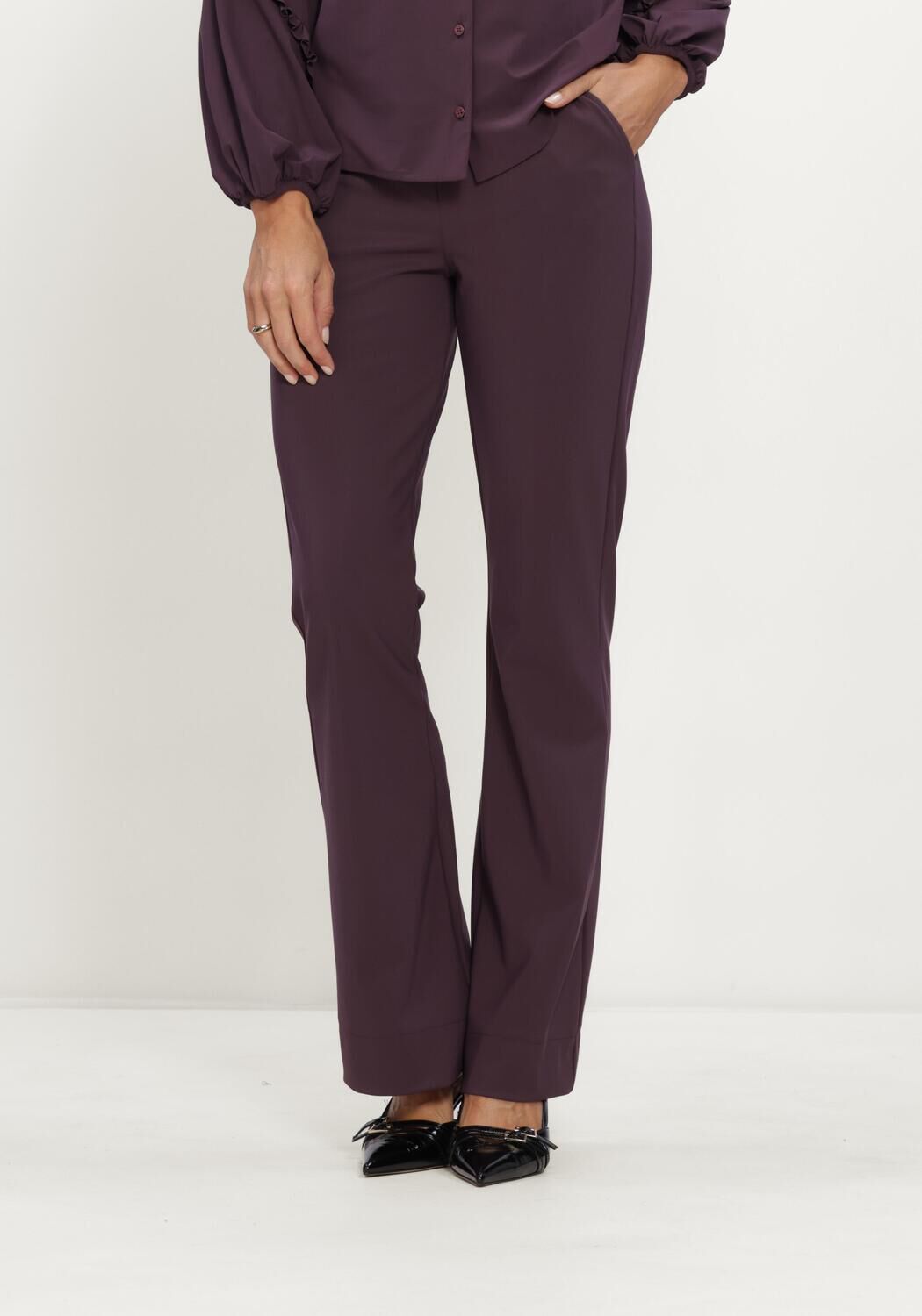 STUDIO ANNELOES Pantalon FLAIR BONDED TROUSERS en violet - large