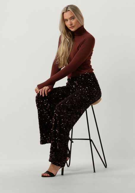Rode SUMMUM Wijde broek PANTS SEQUINS VELOUR - large