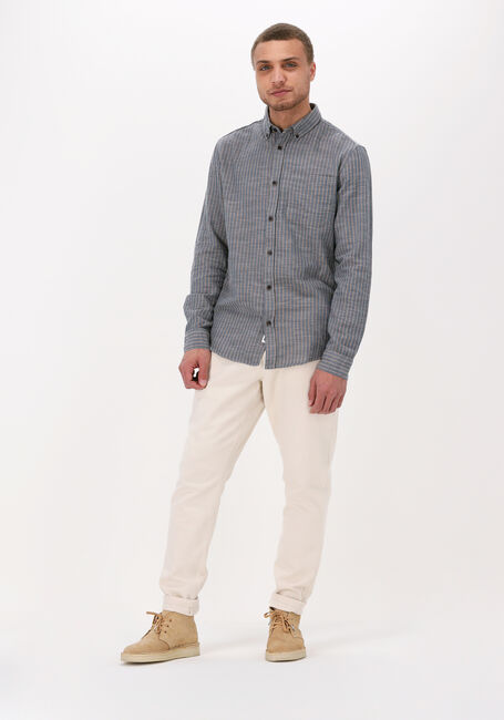 Blauwe ANERKJENDT Casual overhemd AKKONRAD SLUB STRIPE SHIRT - large
