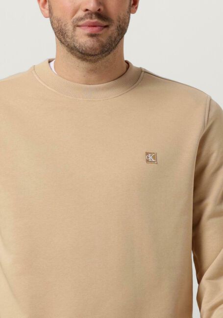 CALVIN KLEIN Pull CK EMBRO BADGE CREW NECK Sable - large