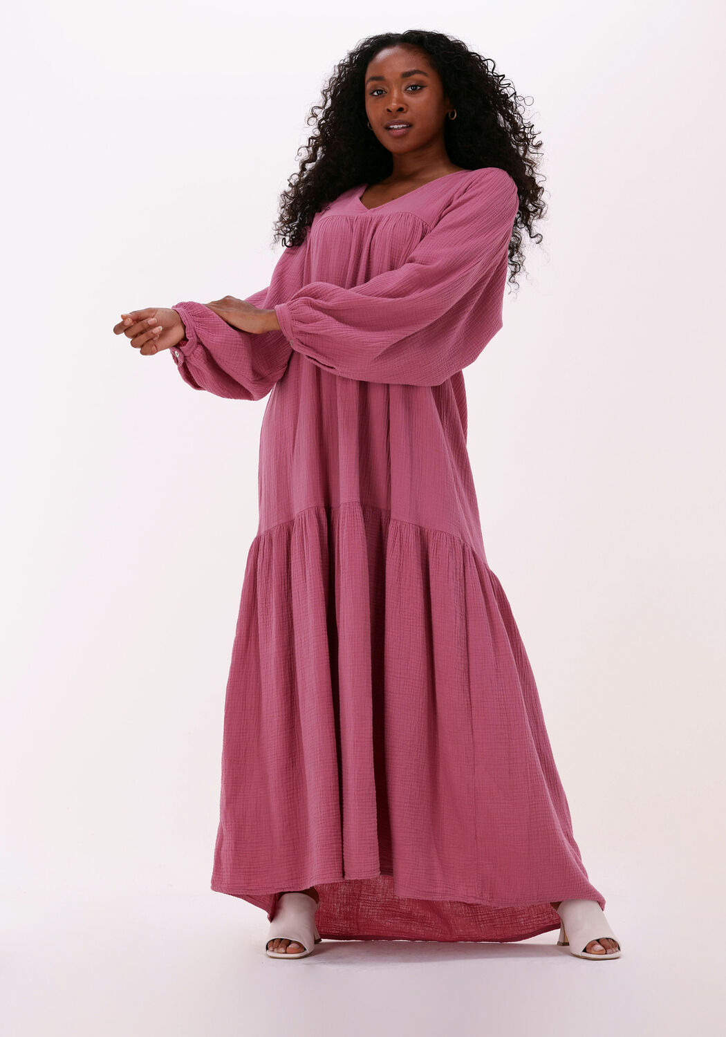 roze by bar maxi jurk rosa doppia dress