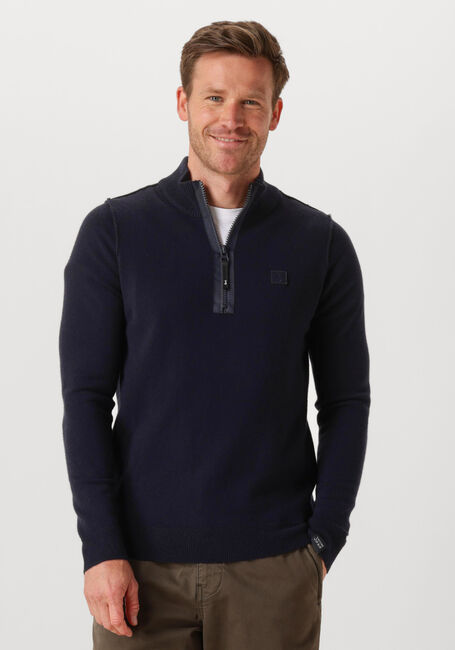 Blauwe BUTCHER OF BLUE Trui CLIFDEN HALFZIP - large