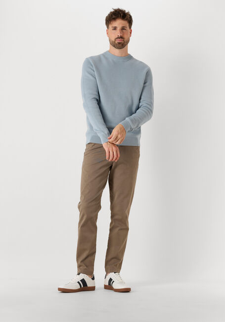 Lichtblauwe SELECTED MEN Trui SLHDANE LS KNIT STRUCTURE CREW NECK NOOS - large