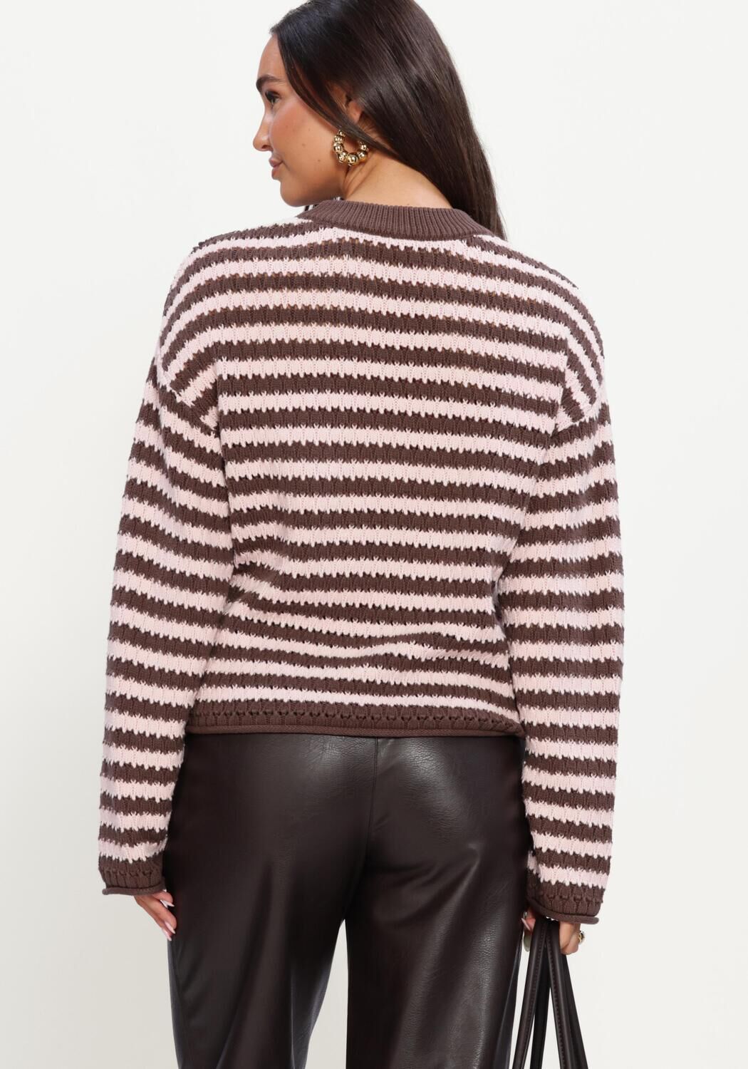 Y.A.S. Pull YASPORTA LS KNIT PULLOVER S en marron - large