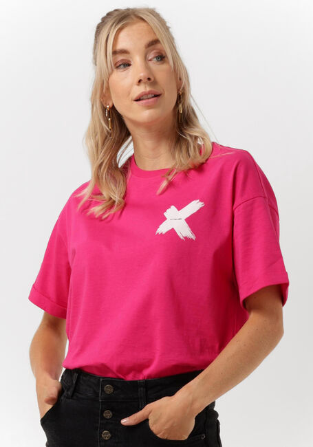 Fuchsia ALIX THE LABEL T-shirt LADIES KNITTED X T-SHIRT - large