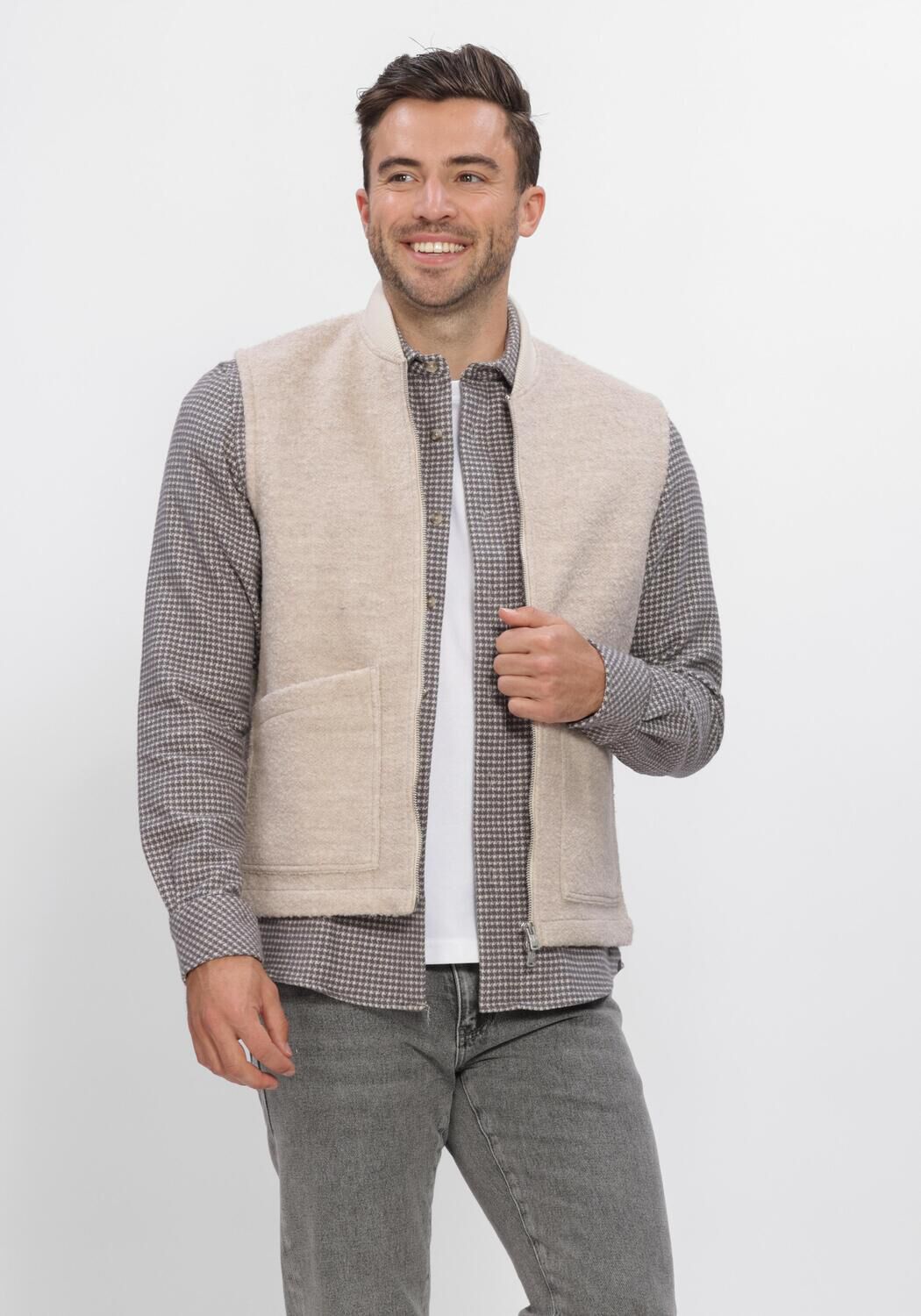 DSTREZZED Veste sans manches DS_NILS TEDDY VEST en beige - large
