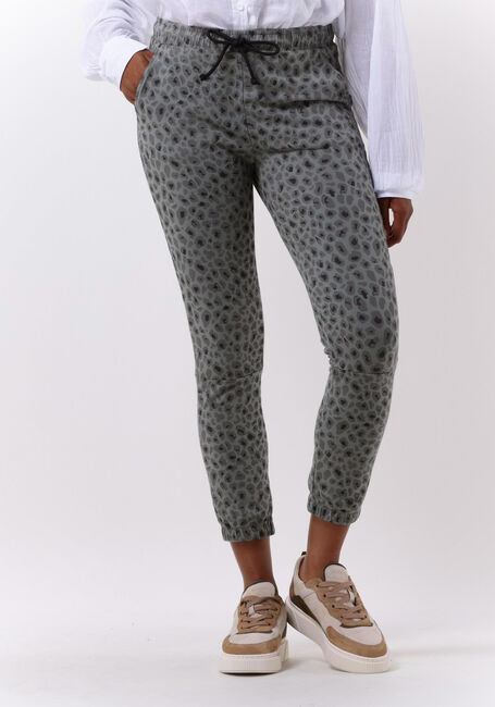 Donkergroene 10DAYS Joggingbroek CROPPED JOGGER ARMY LEOPARD - large