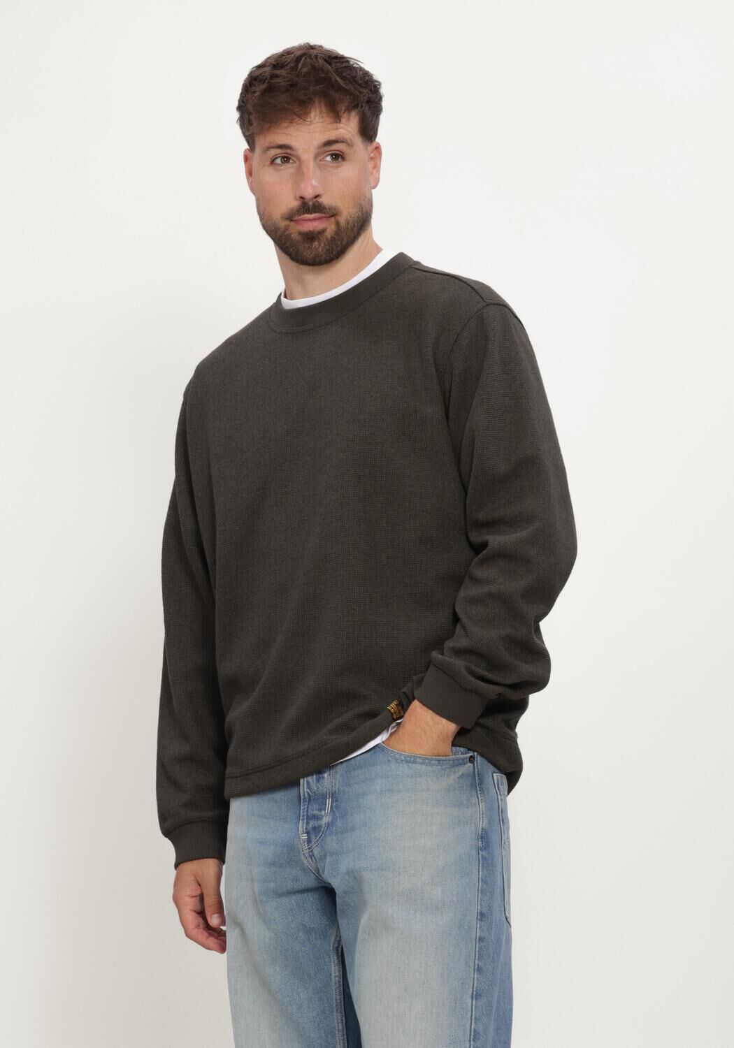 Donkergroene G-STAR RAW Trui TWEETER BRUSHED R L\S - large
