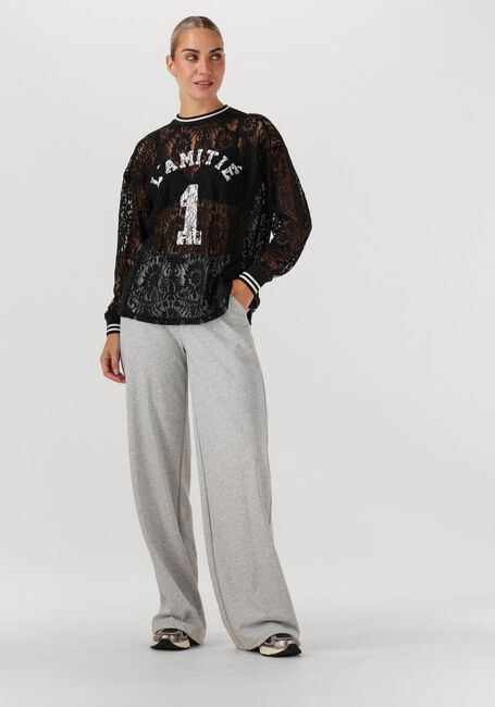 Zwarte HAUTE L'AMITIÉ Top LACE LS FOOTBALL BLOUSE - large