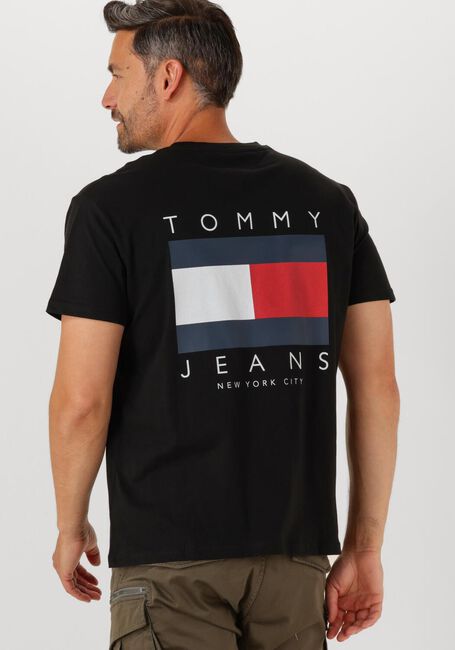 Zwarte TOMMY JEANS T-shirt TJM REG FLAG GRAPH BCKORINT T EXT - large