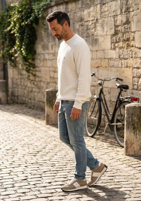 CALVIN KLEIN Pull LS EZ COTTON WAFFLE CREWNK SWTR 9 &Eacute;cru - large