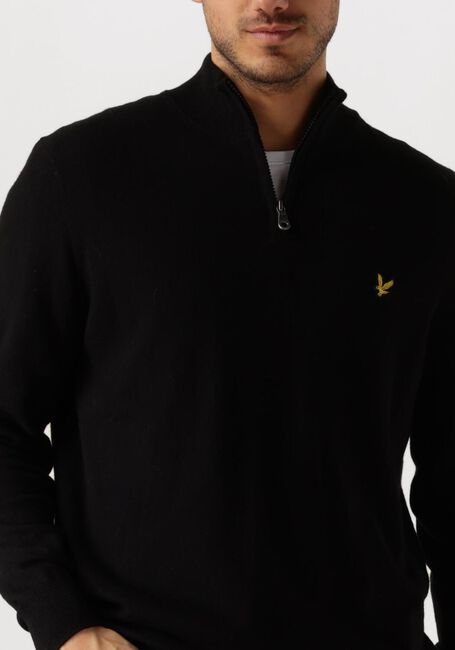 LYLE & SCOTT Pull COTTON MERINO QUARTER ZIP JUMPER en noir - large